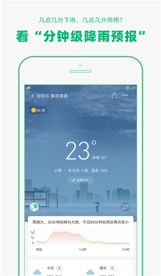 彩云天气(分钟级降雨预报)